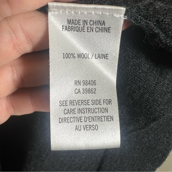 Theory Womens Maritza B Preen Open Wool Cardigan Sweater Size Large Dark Gray - Picture 6 of 11